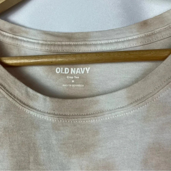 Old Navy Light Brown Tie Dye Crop Short Sleeve T-Shirt M - Picture 4 of 4